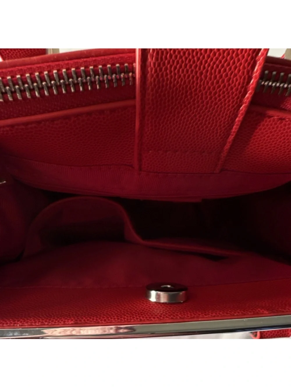 Miztique Red Structured Satchel‎ with Top Handles